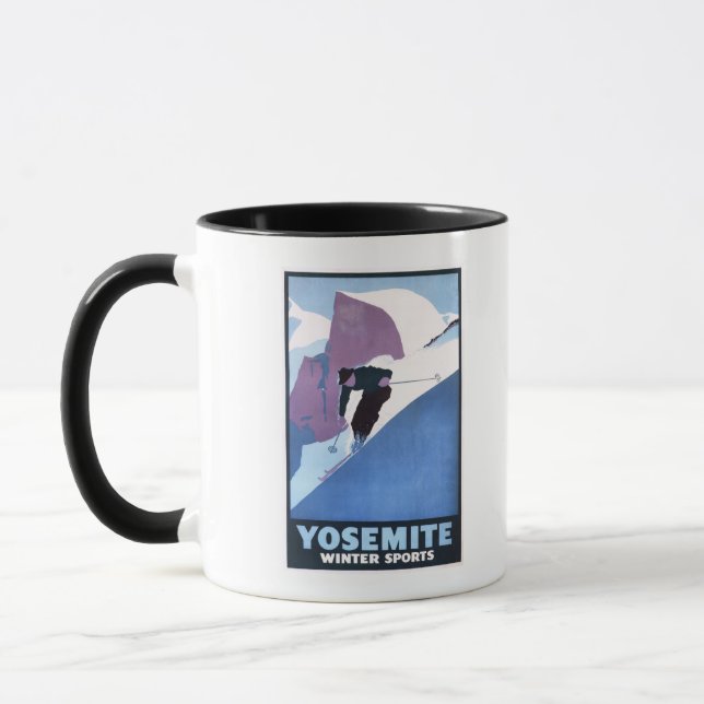 Caneca Poster de Esqui Desportivo de inverno (Esquerda)