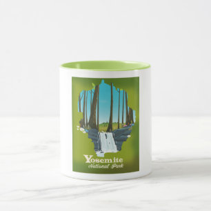 Caneca Poster de férias do Parque Nacional de Yosemite.