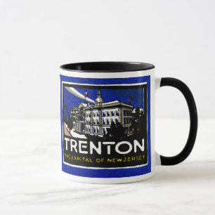 Caneca Poster de Trenton NJ do vintage