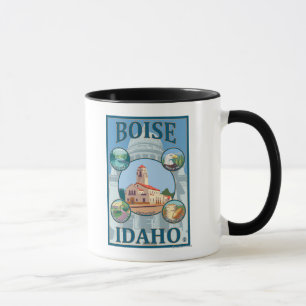 Caneca Poster de viagens Boise, IdahoScenic