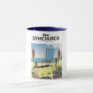Caneca Poster de viagens costeiro DymChurch Kent