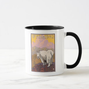 Caneca Poster de viagens de GoatWyomingVintage da