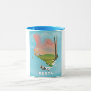 Caneca Poster de viagens de Ilustração do Mapa do Quên