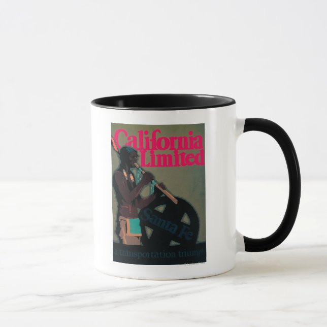 Caneca Poster de viagens de Trem Limitado da Califórnia (Direita)