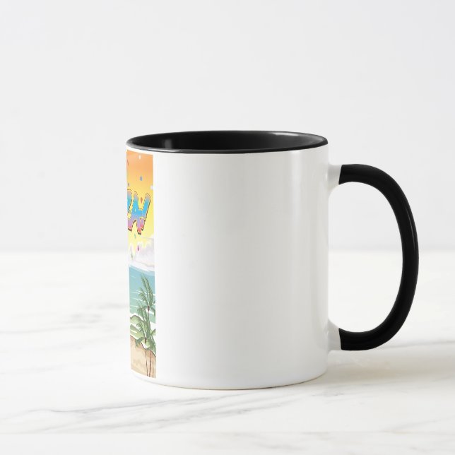 Caneca Poster de viagens do Ibiza Beach Party (Direita)