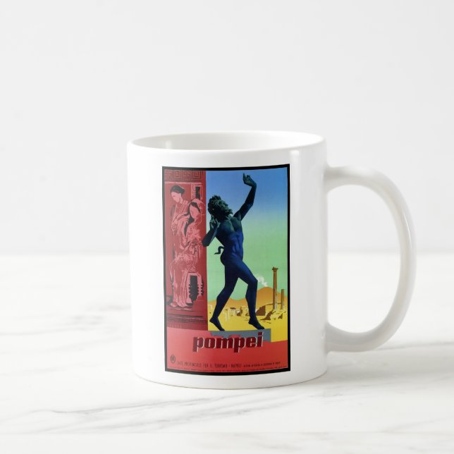 Caneca Poster de viagens do italiano de Pompeii do (Direita)