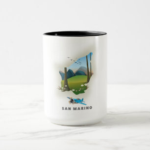Caneca Poster de viagens Ilustrado de São Marino.