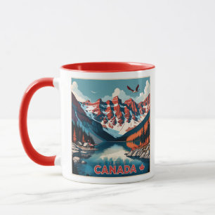 Caneca Poster de viagens Personalizado do Monograma Canad