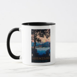 Caneca Poster de viagens Riviera Italiano