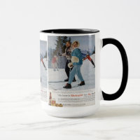 Poster do esqui do vintage, cerveja de Rheingold