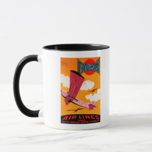 Caneca Poster do Monoplane das linhas aéreas F-170 dos