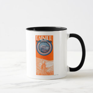 Caneca Poster do Monte Rainier - equitação