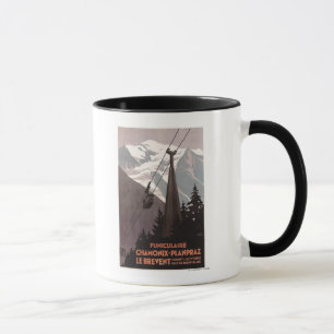 Caneca Poster do teleférico de Funiculaire Le Brevent