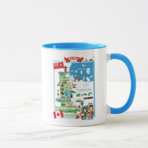 Caneca Poster dos desenhos animados de Manitoba Canadá