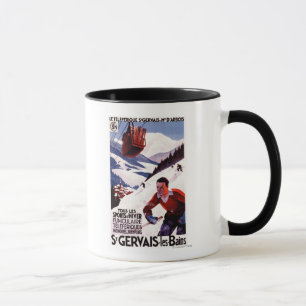 Caneca Poster Railway do Promo do teleférico do SNCF