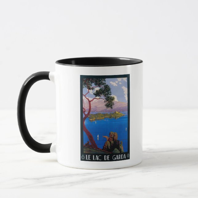 Caneca Poster Viagem do Lago Garda (Esquerda)