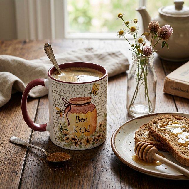 Caneca Pote de mel bee kind (Criador carregado)
