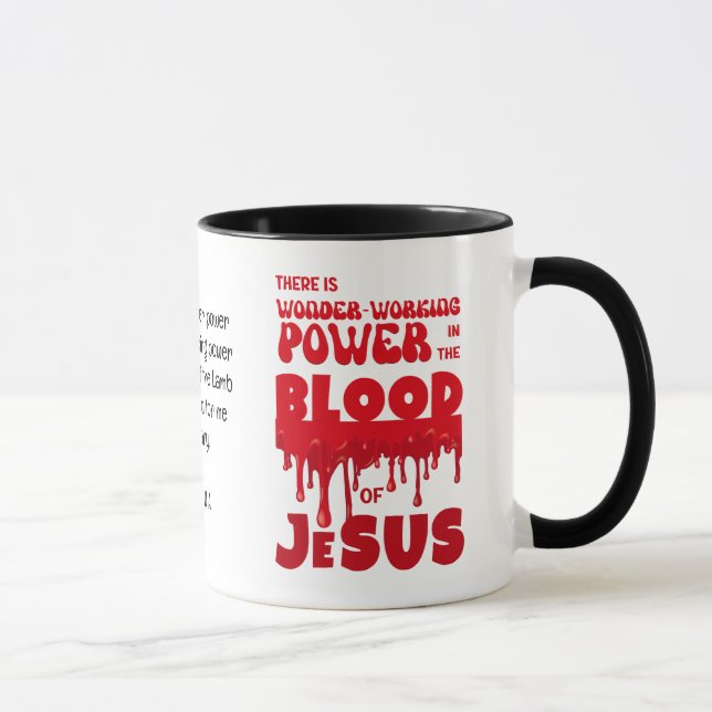 Caneca POTÊNCIA Páscoa Cristã NO SANGUE DE JESUS (Direita)