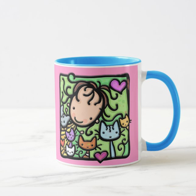 Caneca Pouco Girlie ama seus gatinhos (Direita)
