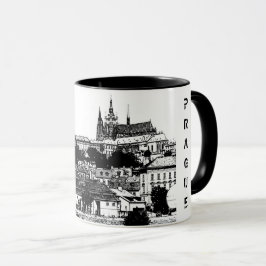 Caneca Praga, Cidade Histórica, Castelo & Flag - Tcheco