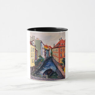Caneca Praga, rua, vista de Charles Bridge