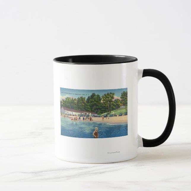 Caneca Praia Balnear de Ryall no Lago de Saratoga View (Direita)