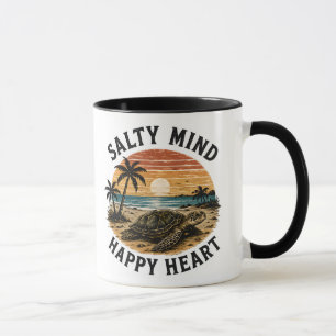 Caneca Praia do pôr do sol da tartaruga marinha Salty Min