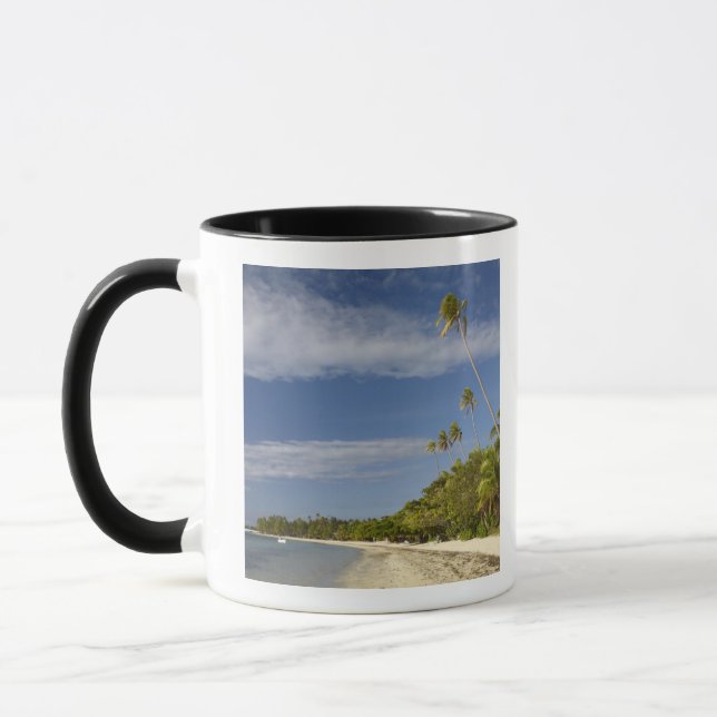 Caneca Praia e palmeiras, estância de Plantation Island (Esquerda)