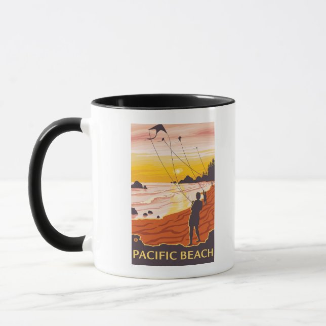 Caneca Praia e pipas - Praia do Pacífico, Washington (Esquerda)