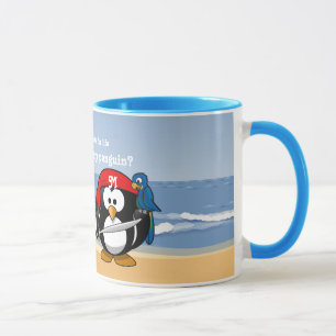 Caneca Praia tropical da ilha do pirata de Hula do casal