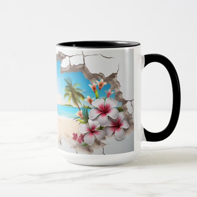 Caneca Praia Tropical do Paraíso - Mug 3D (Direita)