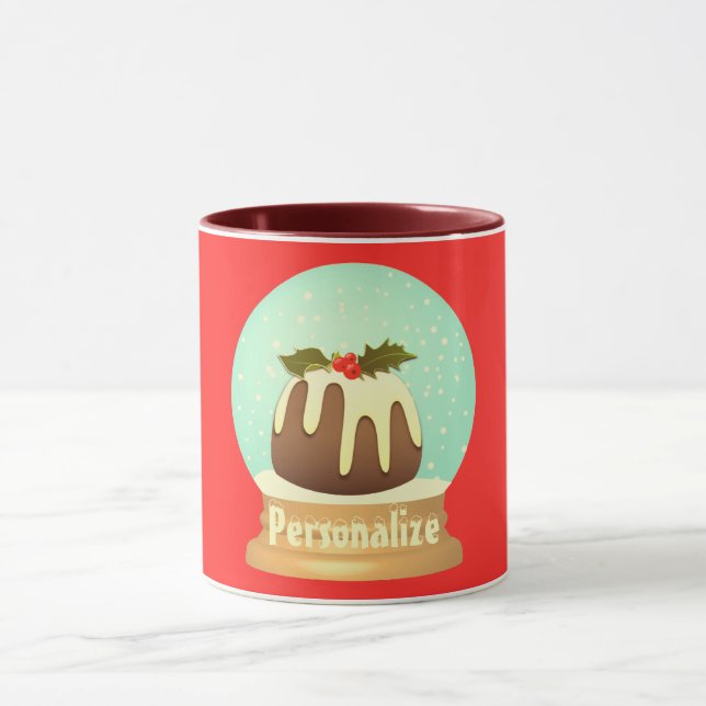 Caneca Prata de ameixa neve globo de inverno vermelho ver (Centro)