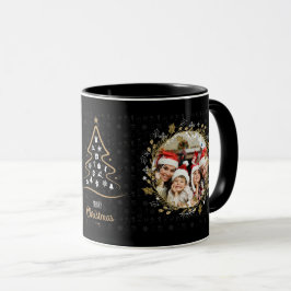 Caneca Prata Negra Elegante e Douradas Mortes de Natal
