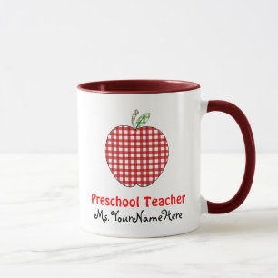 Caneca pré-escolar do professor - guingão vermel