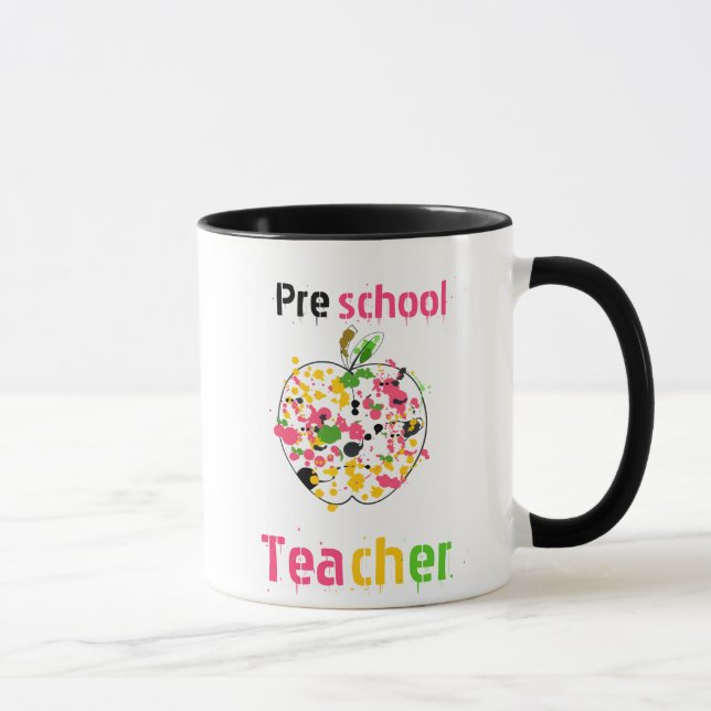 Caneca pré-escolar do professor - pinte o Splatter (Direita)