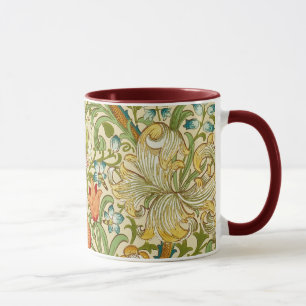 Caneca Pre-Raphaelite dourado do vintage do lírio de