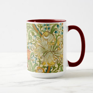 Caneca Pre-Raphaelite dourado do vintage do lírio de