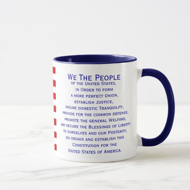 Caneca Preâmbulo da Constituição Flag Mug, de Janz (Direita)