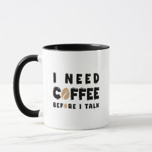 Caneca Preciso de Café Antes de Falar Gifs Divertidos de