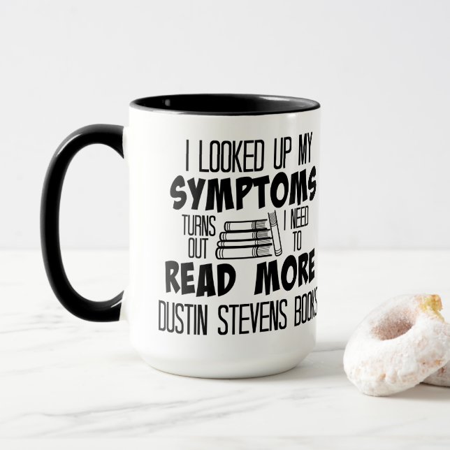 Caneca Preciso Ler Mais Livros Do Dustin Stevens (Com Donut)