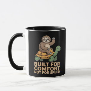 Caneca Preguiça Engraçada Montando Tartaruga