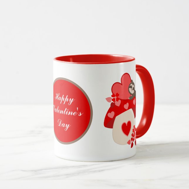 Caneca preguiça Feliz dia de os namorados (Frente Esquerda)