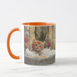 Caneca Preguiçoso e Feliz Gato Vermelho de Luxo