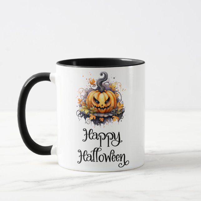 Caneca Preguiçoso Jack-O' Lanterna Caiu Sai Feliz Hallowe (Esquerda)