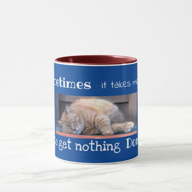 Caneca Preguiçoso Laranja Tabby Cat Mug (Centro)
