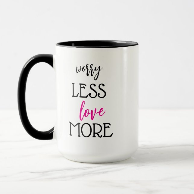 Caneca Preocupe-se menos ame mais copos de café (Esquerda)