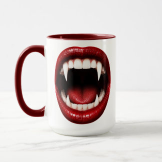 Caneca Presas de Vampiro Lábios Vermelhos Boca Aberta Hal