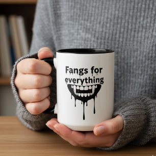 Caneca Presas para tudo Mug   Vampiro Dente Halloween