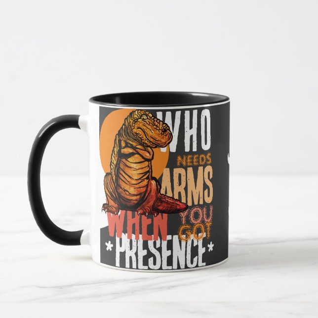 Caneca Presença Sobre Bíceps - A Atitude do T-Rex (Esquerda)