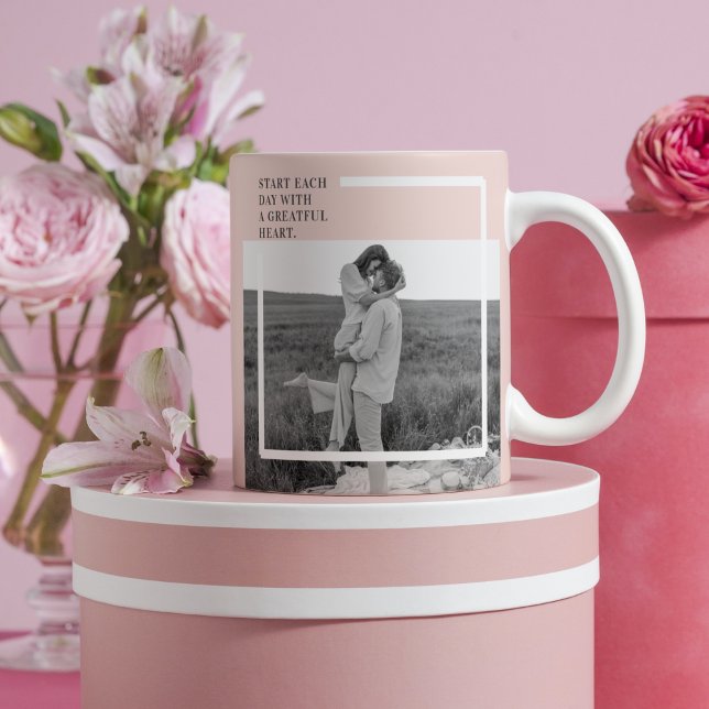 Caneca Presente Adorável da Família Rosa Pastel Foto Mode (Criador carregado)